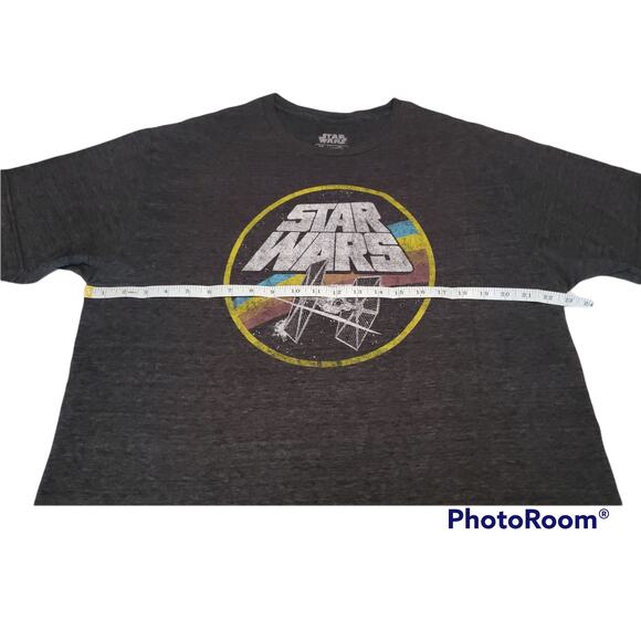 Star Wars Graphic X-Wing & Tie Fighter Gray Short Sleeved Shirt - Size XL - Picture 5 of 5